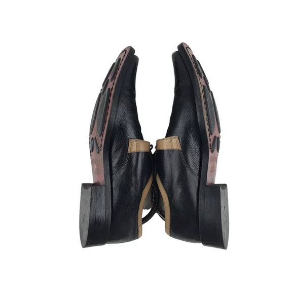 Paul‎ May Mens Black Brown Lace Up Square Toe Derby Shoes Size US 8 EUR 41 - Picture 6 of 9